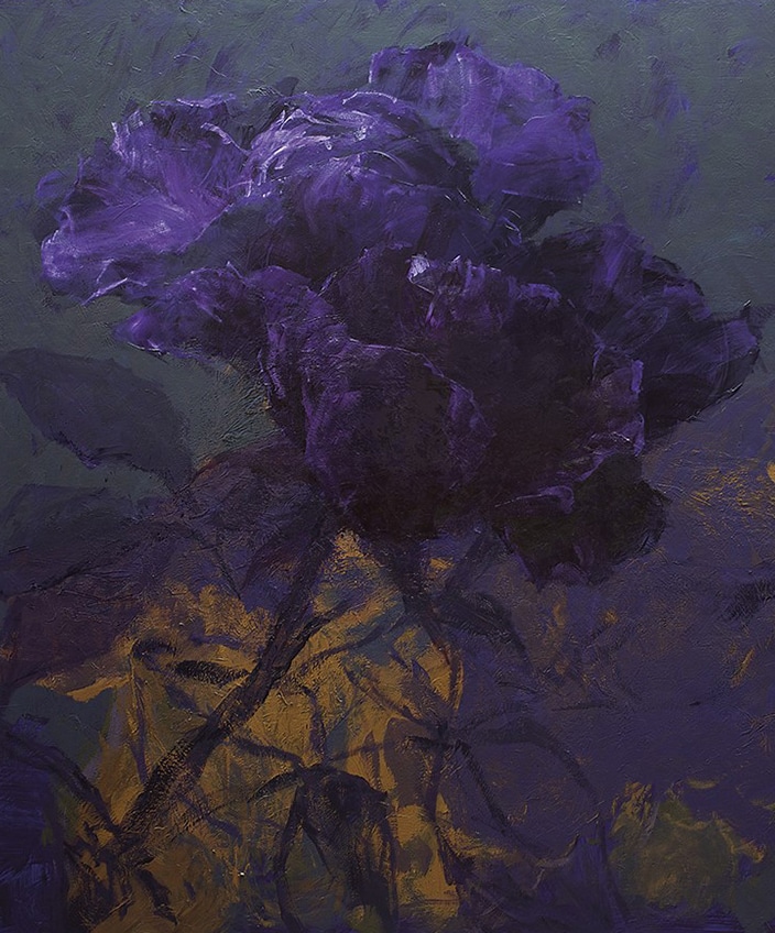 Charles Belle - French painter artist - Editions Souces - Art book - purple flower - Purple color - Signatures Singulières - The digital magazine of French talent
