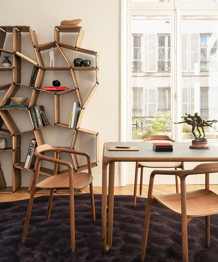designer walnut bookcase ;modular bookcase ;