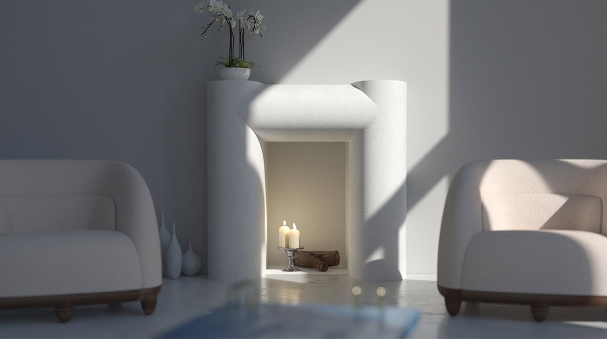 plaster console ;decorative fireplace ;