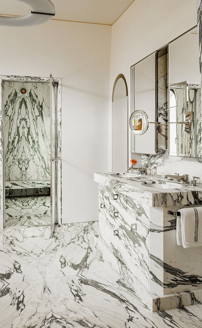 white marble bathroom -designer bathroom